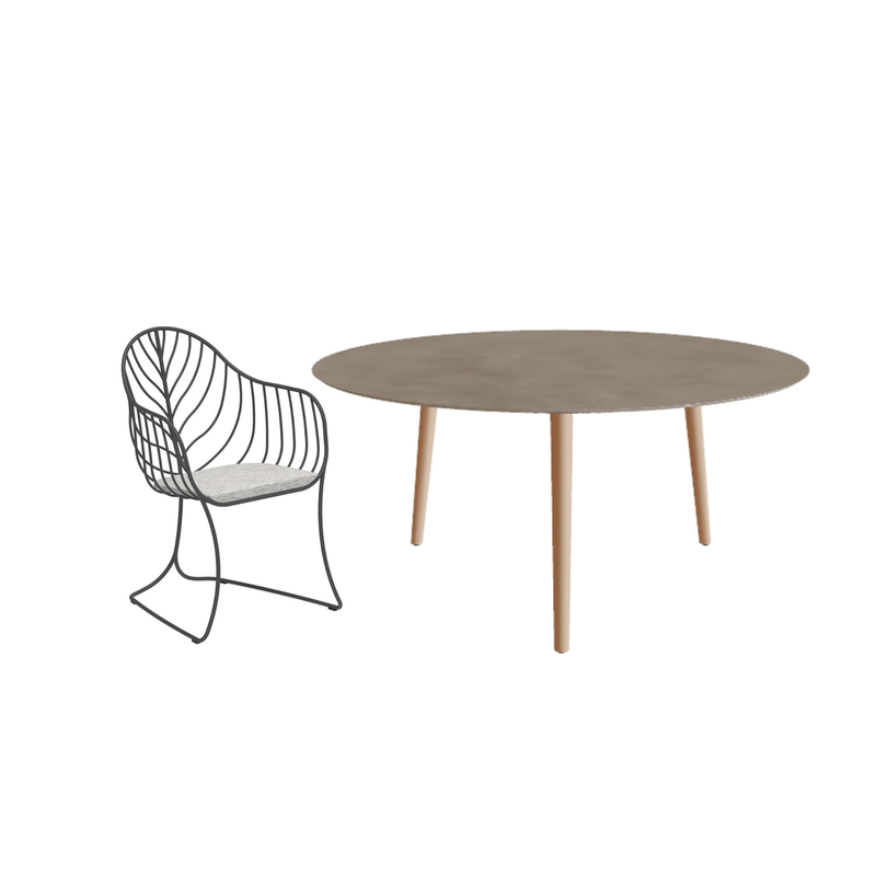 Design Buitenkansje - ROYAL BOTANIA Folia en Styletto - Eettafel en Eetstoelen (set van 6)