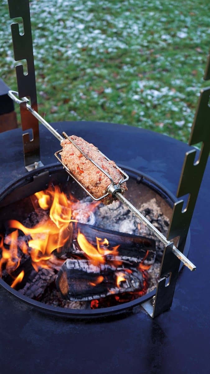 rotisserie set hanolux ofyr grill grillen houtbbq vuurschaal